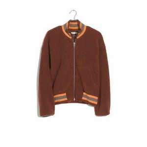 Madewell Sherpa varsity sweater size M
